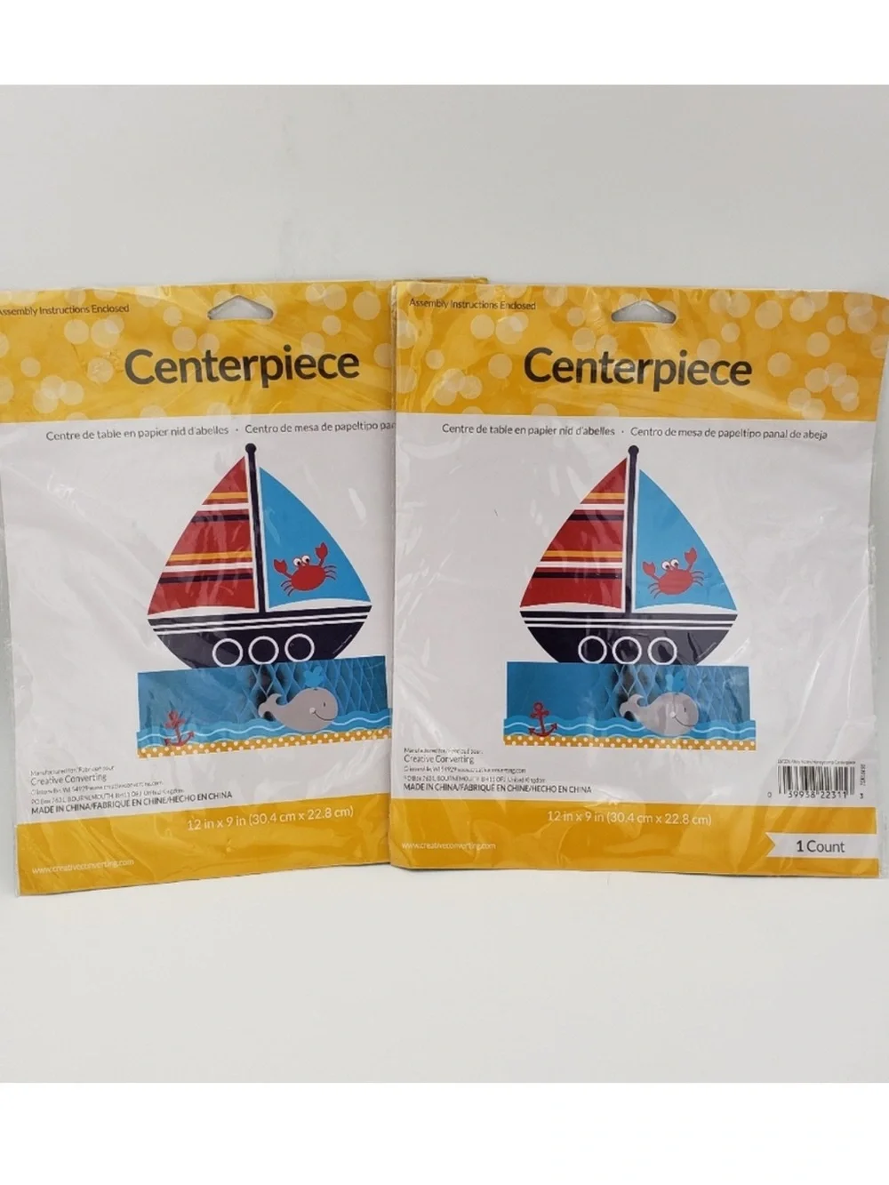 Baby Nautical Party Tableware Set - Bundle of 10 pieces.